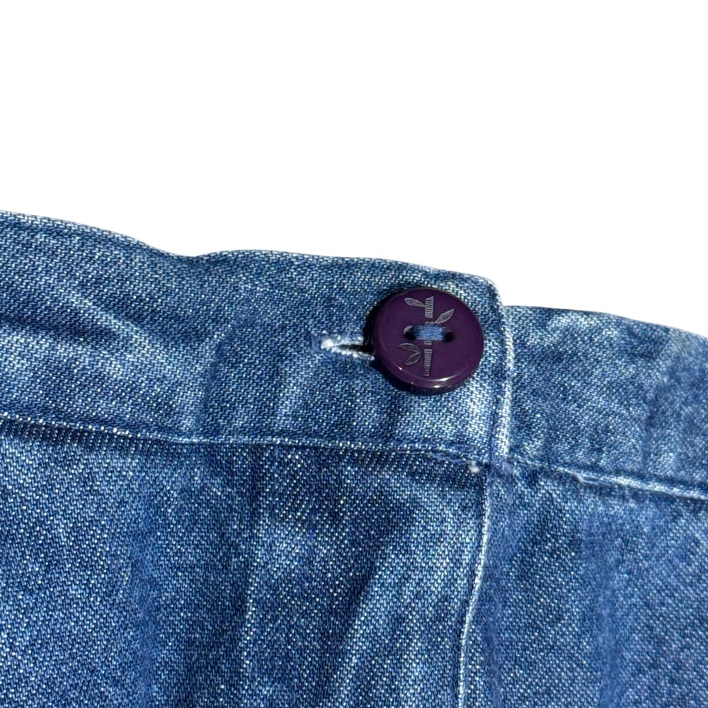 VTG Ruby Rd Denim Maxi Skirt Women Size 12 Patchwork Velvet Boho Whimsigoth - Picture 3 of 11